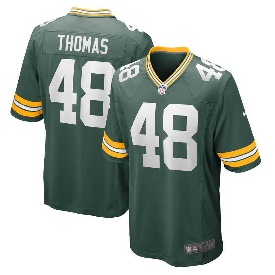 Men Green Bay Packers #48 DQ Thomas Nike Green Home Game Player NFL Jersey
